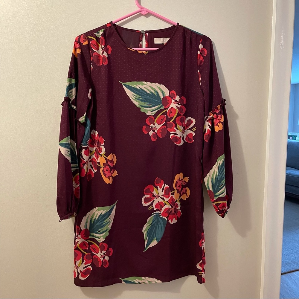 Loft Petite floral shift dress